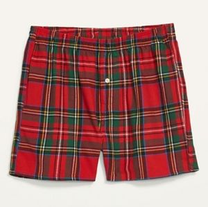 Matching Plaid Flannel Boxer Shorts for Men